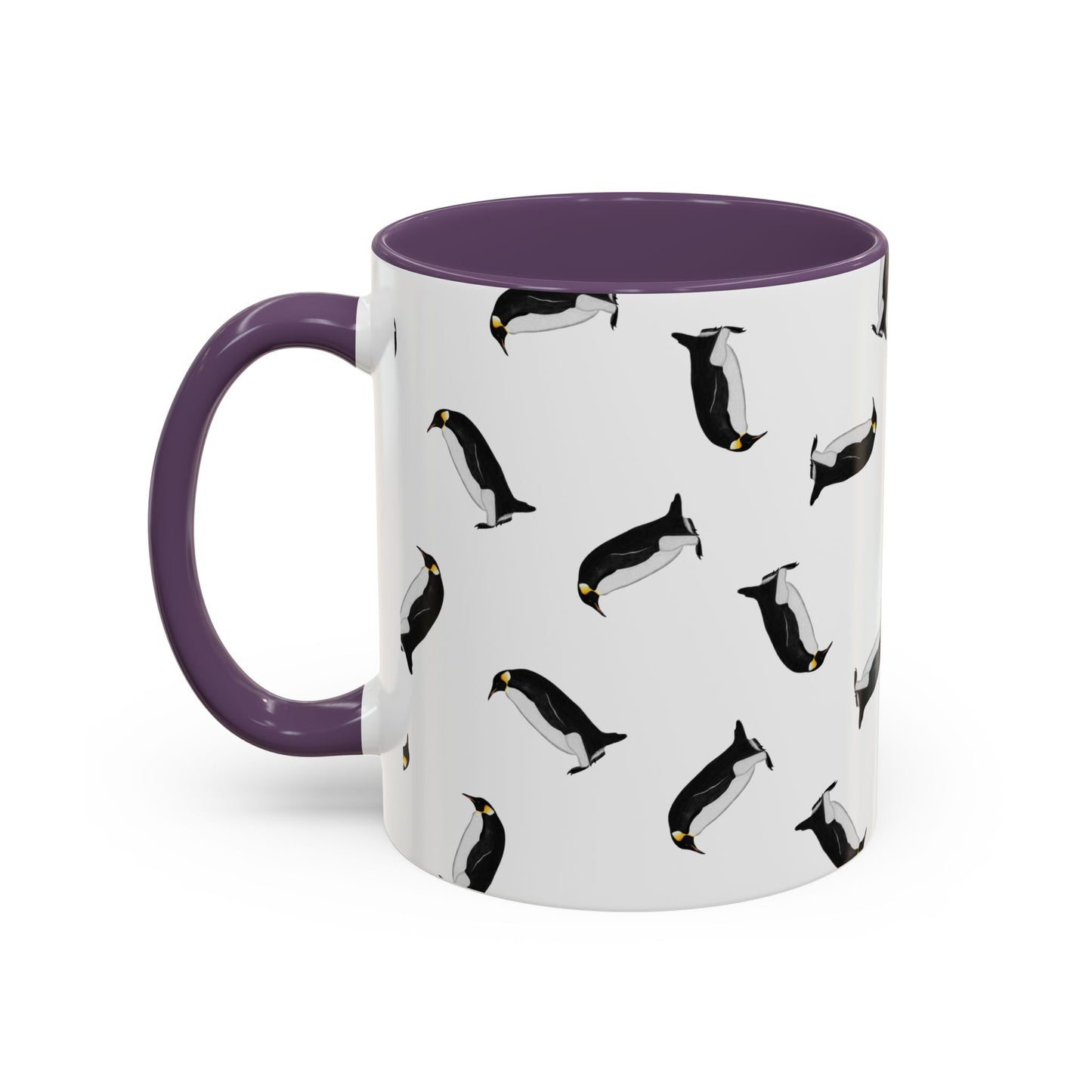 Pinguin Tasse mit Streumuster | Vogelmotiv Kaffeebecher für Vogelbeobachter & Naturfreunde – Accent Coffee Mug and Birds Design style