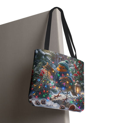Premium Tragetasche Rosi Rotkehlchen und die Lichterkette (40 x 40 cm)