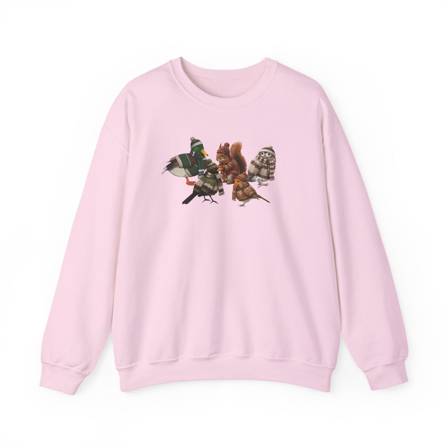 Kuscheliges Vogelmotiv Winter-Sweatshirt: Die Tier-Gang mit Mütze & Pullover