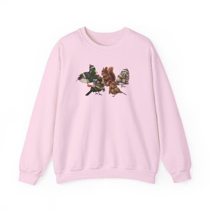 Kuscheliges Vogelmotiv Winter-Sweatshirt: Die Tier-Gang mit Mütze & Pullover