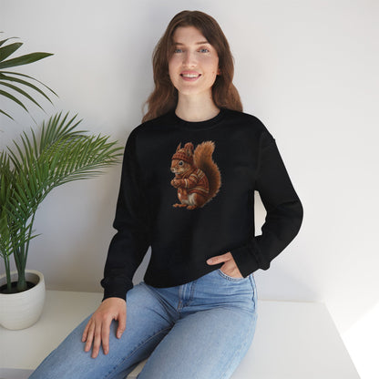 Eichhörnchen in Strick Weihnachts-Sweatshirt | Unisex Tiermotiv Sweater für Tierfreunde & Tierbeobachter