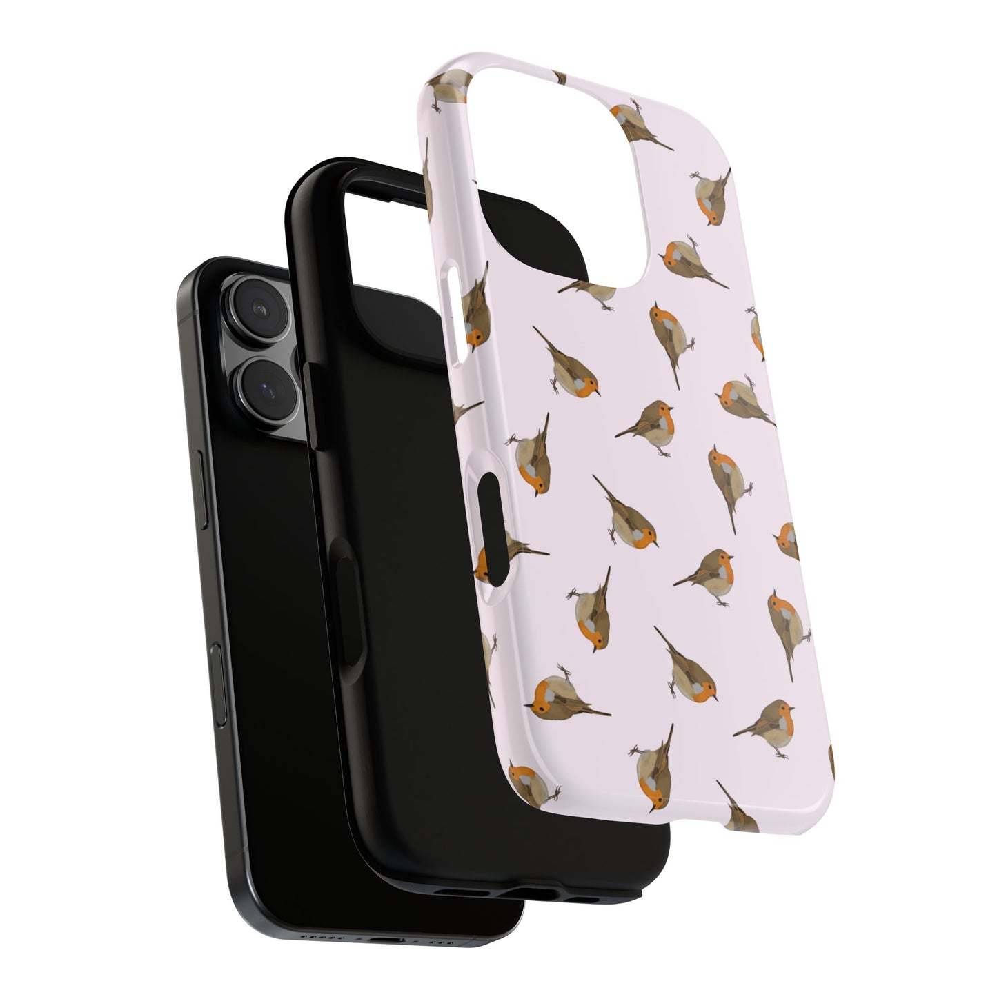 Rotkehlchen Handyhülle in Rosa | Vogel-Motiv für iPhone & Google Pixel