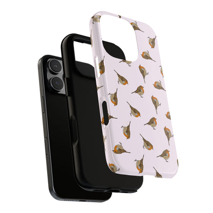 Rotkehlchen Handyhülle in Rosa | Vogel-Motiv für iPhone & Google Pixel