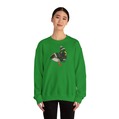 Ente in Strick Weihnachts-Sweatshirt | Unisex Vogel Sweater für Vogelfreunde & Vogelbeobachter