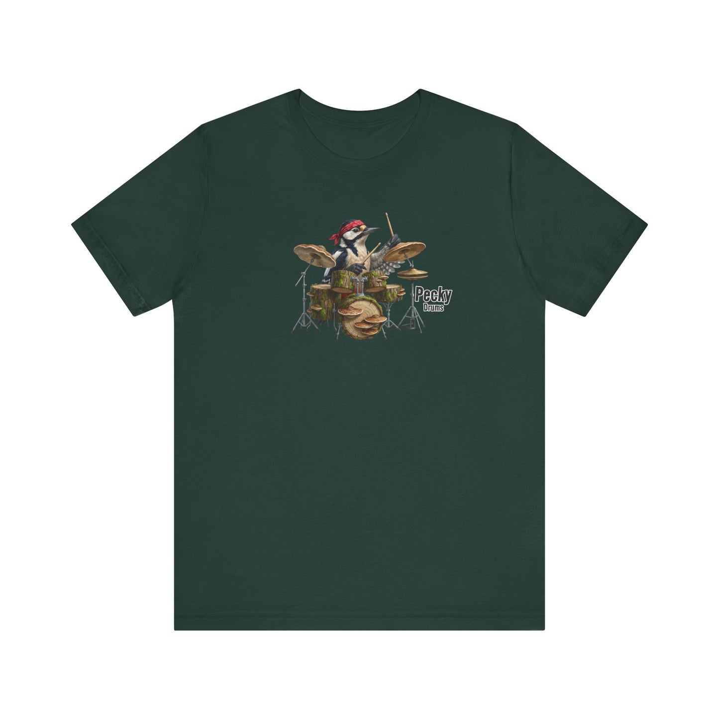 Pecky der Buntspecht (Drums) – Offizielles The Backyard Birds Premium T-Shirt