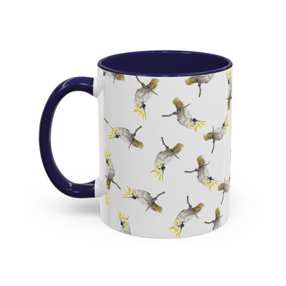Kakadu Tasse mit Streumuster | Vogelmotiv Kaffeebecher für Vogelbeobachter & Naturfreunde