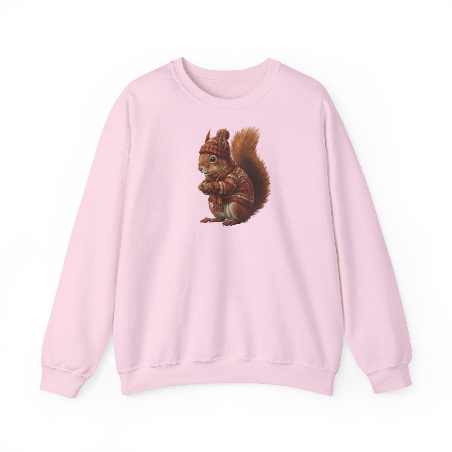Eichhörnchen in Strick Weihnachts-Sweatshirt | Unisex Tiermotiv Sweater für Tierfreunde & Tierbeobachter