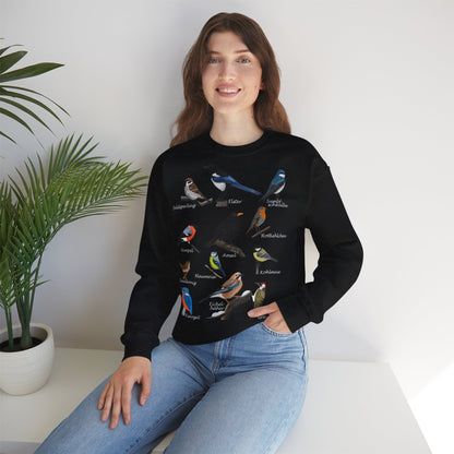 Gartenvögel Amsel Rotkehlchen Eisvogel Vogel Sweatshirt für Naturfreunde und Vogelbeobachter