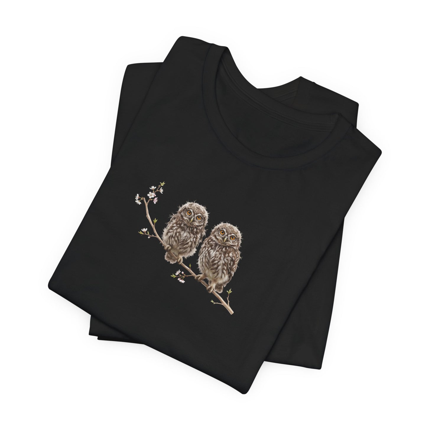 Steinkauz Ästling T-Shirt | Süßes Frühlingsblüten Vogelmotiv für Vogelbeobachter