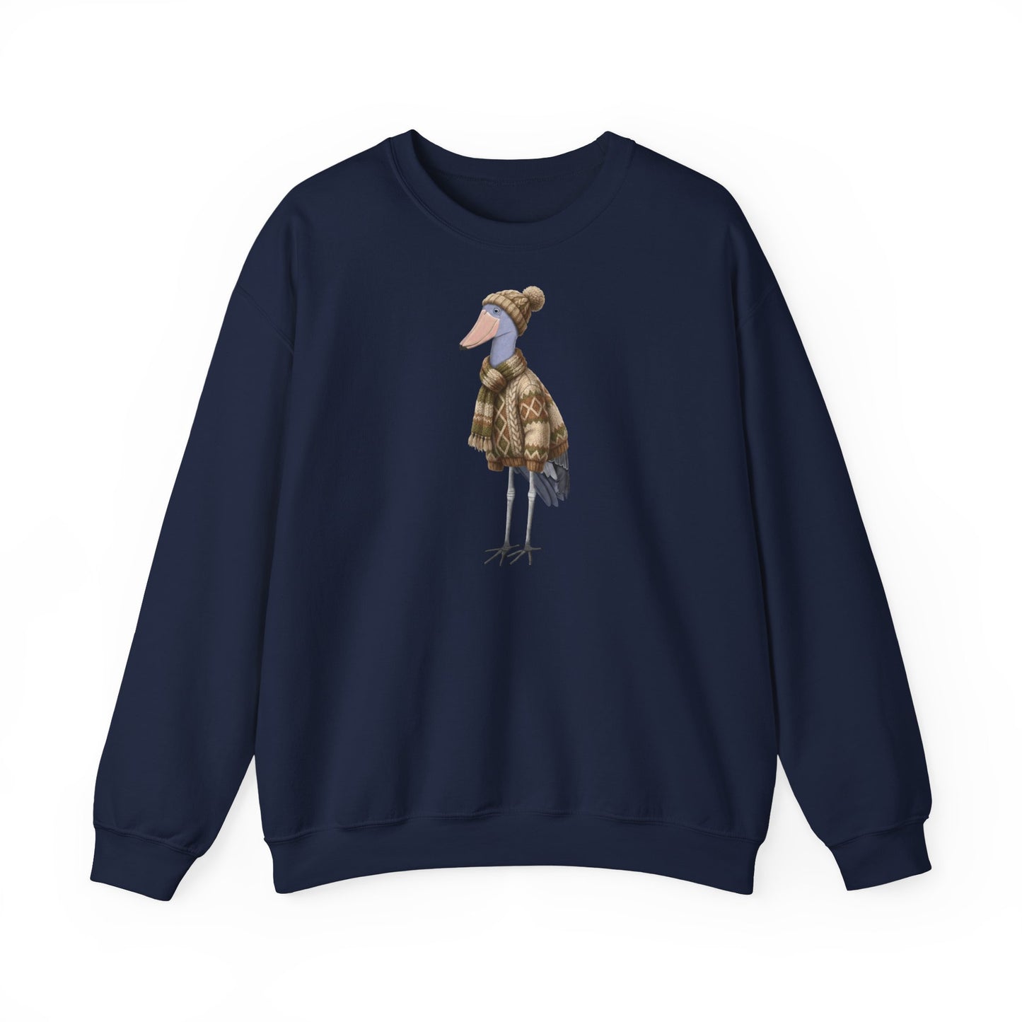 Schuhschnabel in Strick Weihnachts-Sweatshirt | Unisex Vogel Sweater für Vogelfreunde & Vogelbeobachter