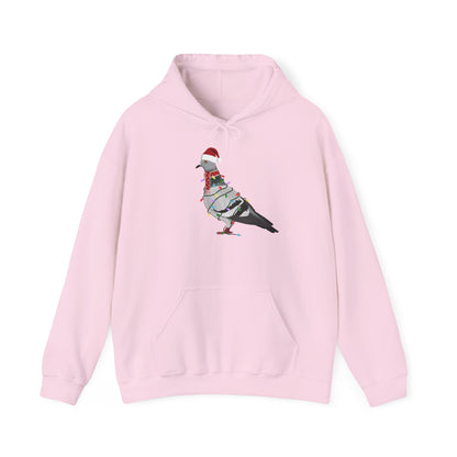 Taube Weihnachts-Hoodie - Vogel als Weihnachtsmann mit Lichterkette Sweater