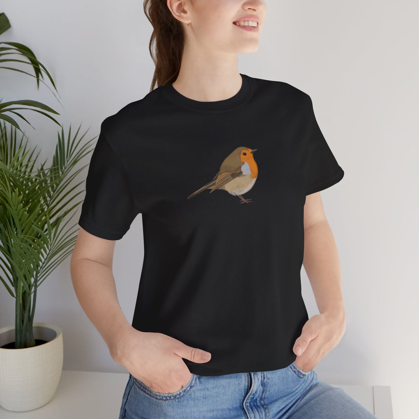 Rotkehlchen Vogel T-Shirt für Vogelfreunde und Vogelbeobachter