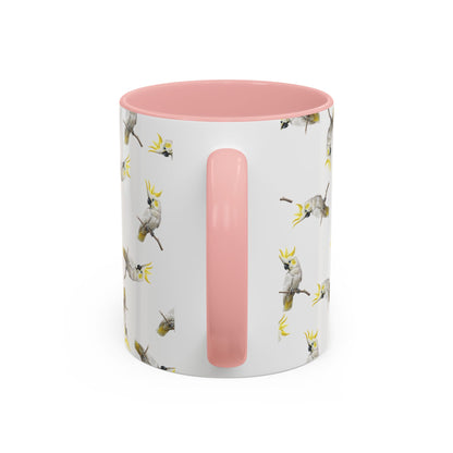 Kakadu Tasse mit Streumuster | Vogelmotiv Kaffeebecher für Vogelbeobachter & Naturfreunde