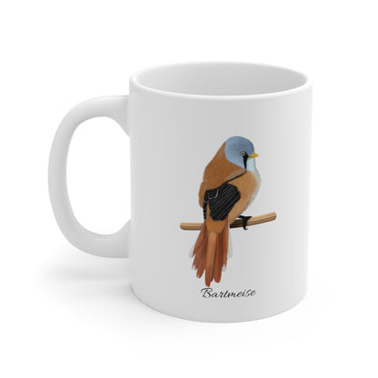 Bartmeise Vogel Tasse Weiß für Vogelbeobachter