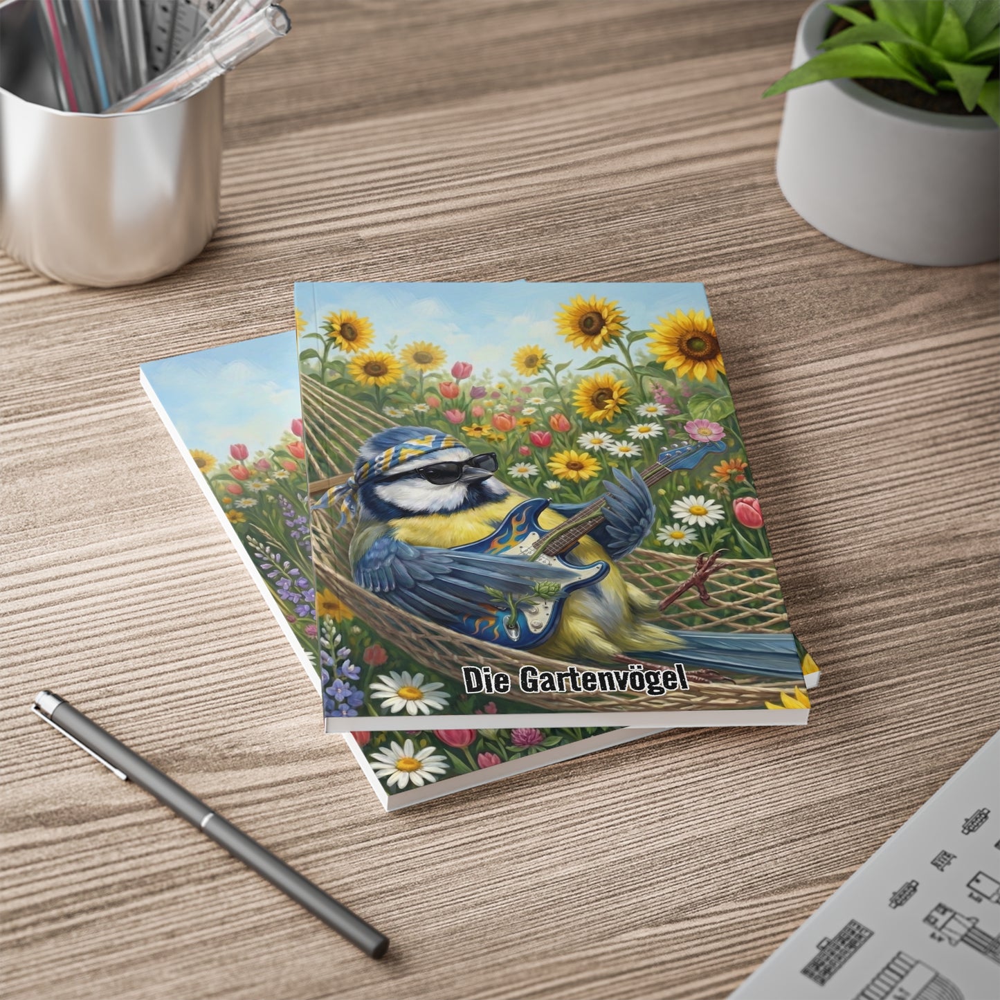 Blaumeise Notizbücher mit a5 notebook Hintergrund