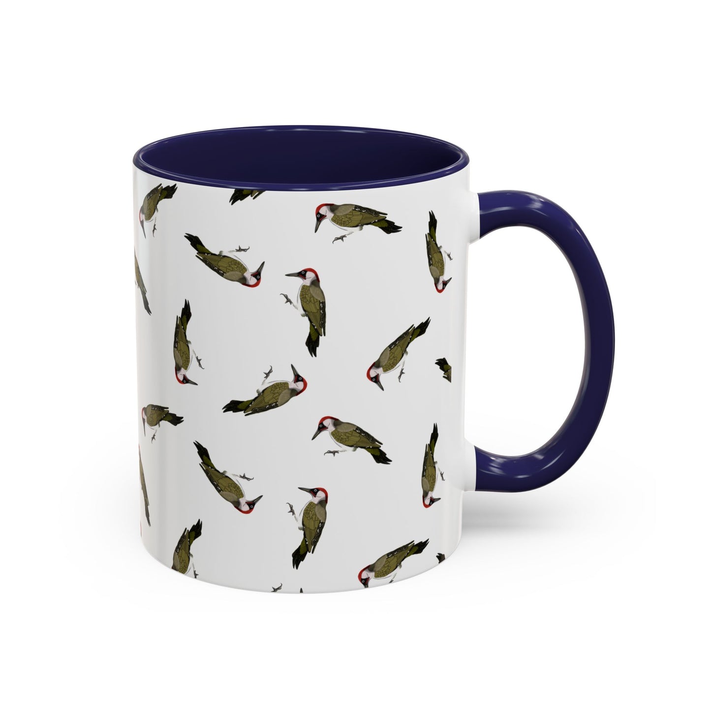 Grünspecht Tasse mit Streumuster | Vogelmotiv Kaffeebecher für Vogelbeobachter & Naturfreunde
