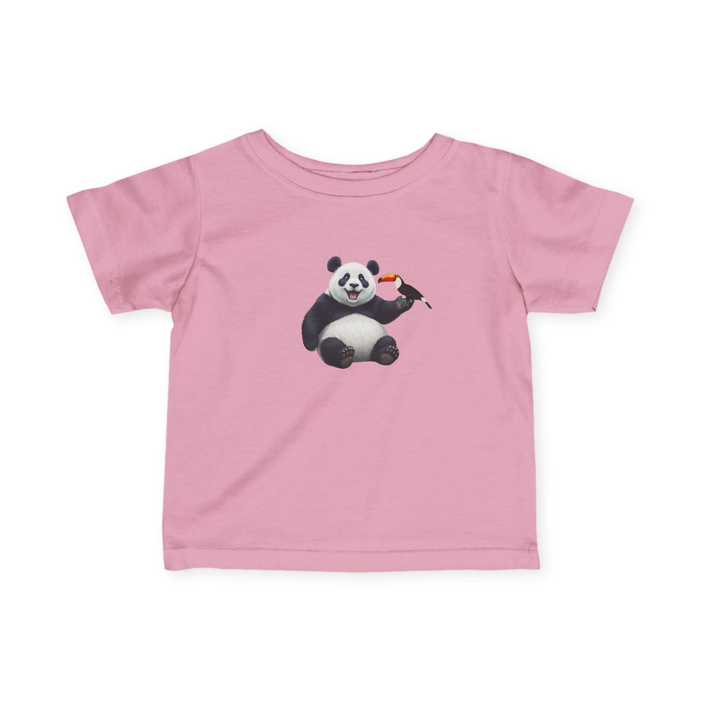 Panda mit Tukan Vogel Tiermotiv T-Shirt für Babys und Kleinkinder