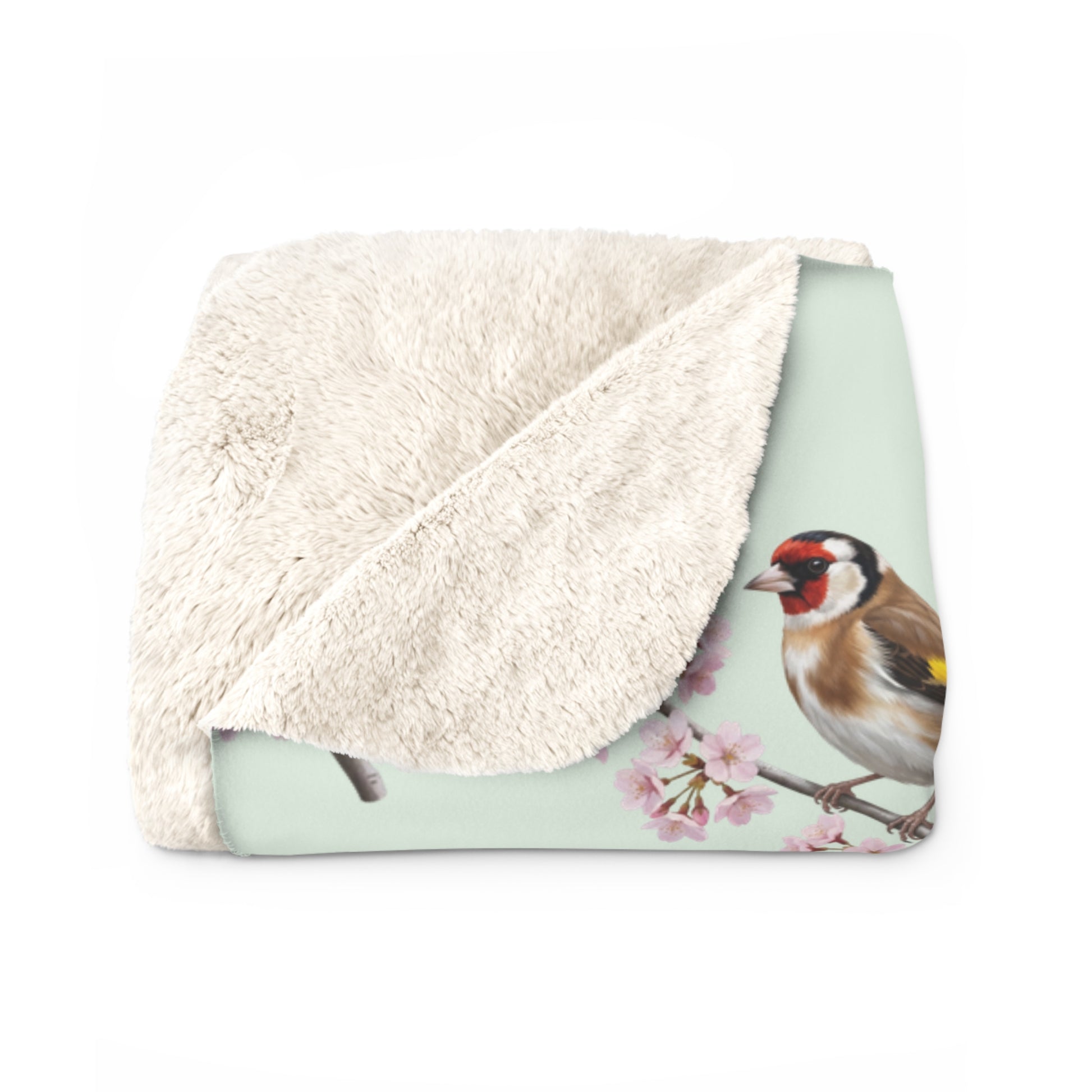Stieglitz Decke – bird pattern blanket, cozy fleece