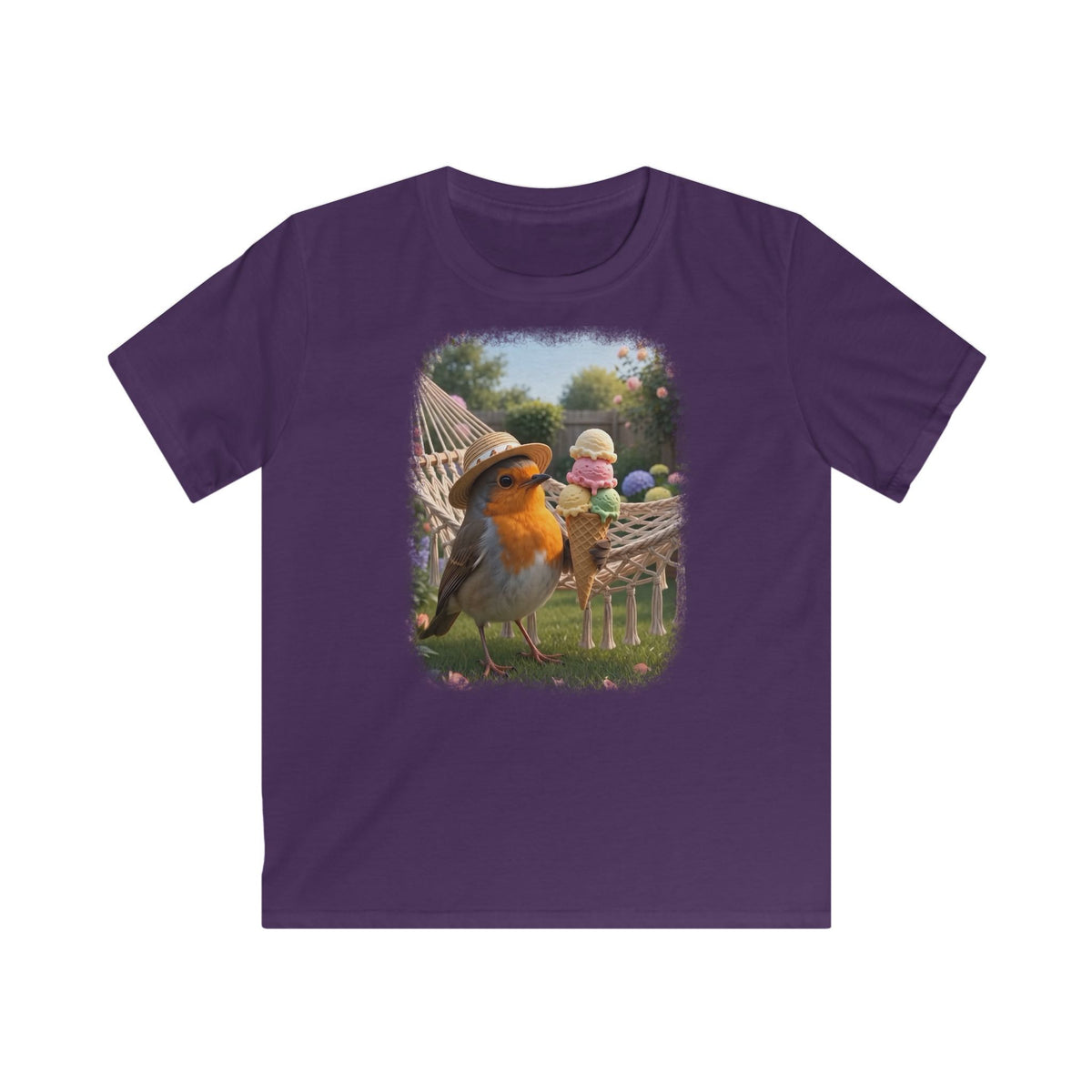 Premium Kinder T-Shirt Rosi Rotkehlchen und das Riesen-Eis