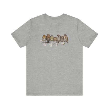 Rotkehlchen Amsel Blaumeise Jungvogel Premium T-Shirt | Frühlingsblüten Vogelmotiv für Vogelbeobachter