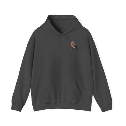 Buchfink Kapuzenpullover – Dezenter Vogel-Hoodie mit kleinem Brustmotiv für Naturfreunde