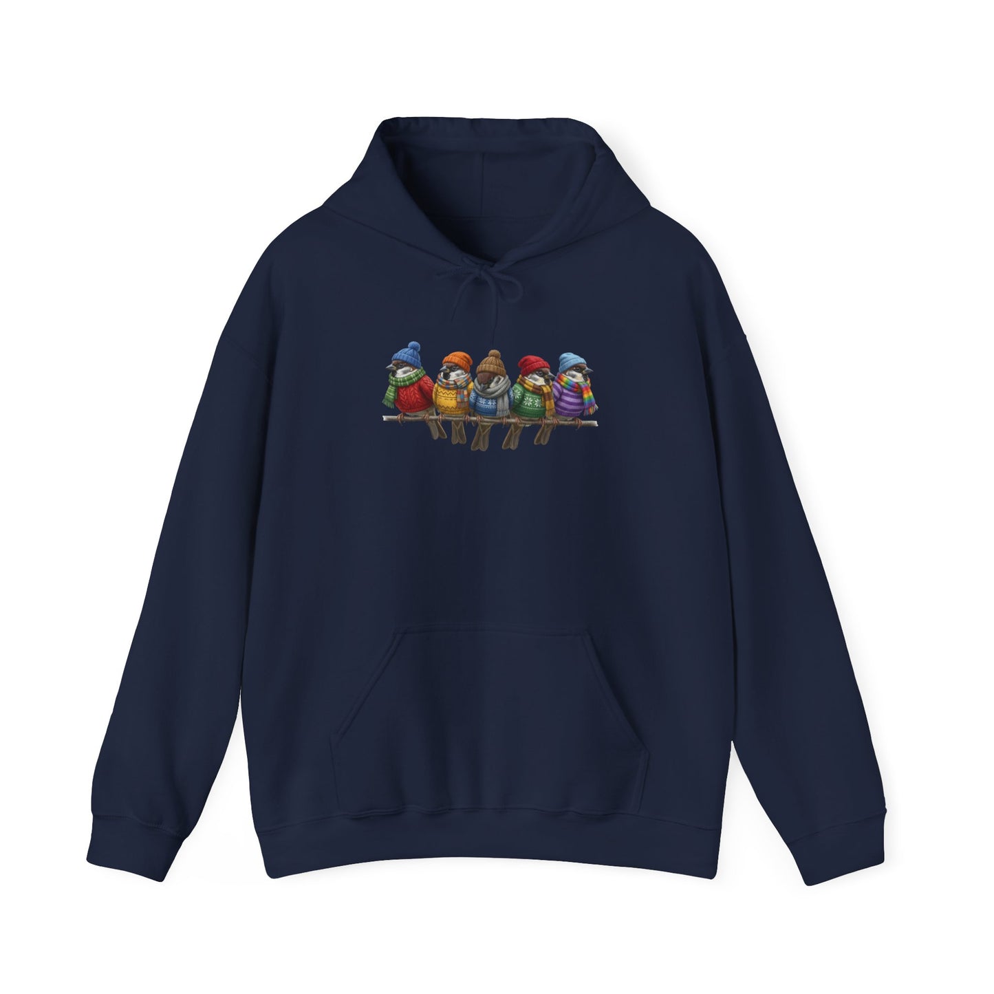 Blaumeisen in Strick Hoodie - Vogel Kapuzenpullover für Vogelbeobachter & Naturliebhaber mit Vogelmotiv
