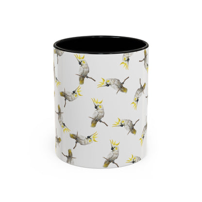 Kakadu Tasse mit Streumuster | Vogelmotiv Kaffeebecher für Vogelbeobachter & Naturfreunde