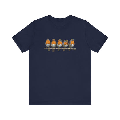 Rotkehlchen T-Shirt (Unisex) – Weiches Premium Shirt mit Einzigartigem Vogelmotiv