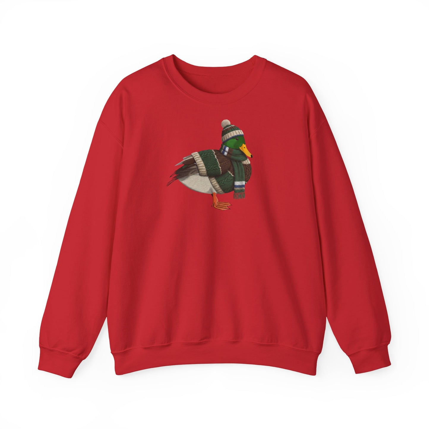 Ente in Strick Weihnachts-Sweatshirt | Unisex Vogel Sweater für Vogelfreunde & Vogelbeobachter