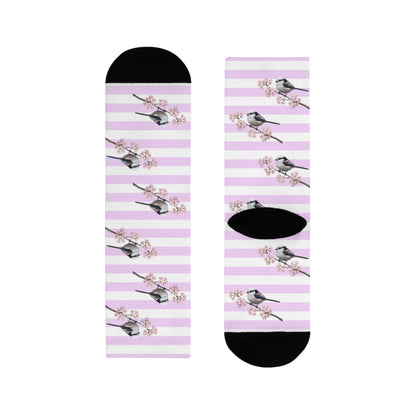 Schwanzmeise Socken mit Accessories Hintergrund