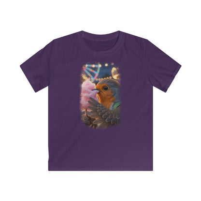 Premium Kinder T-Shirt Rosi Rotkehlchen isst Zuckerwatte auf der Kirmes