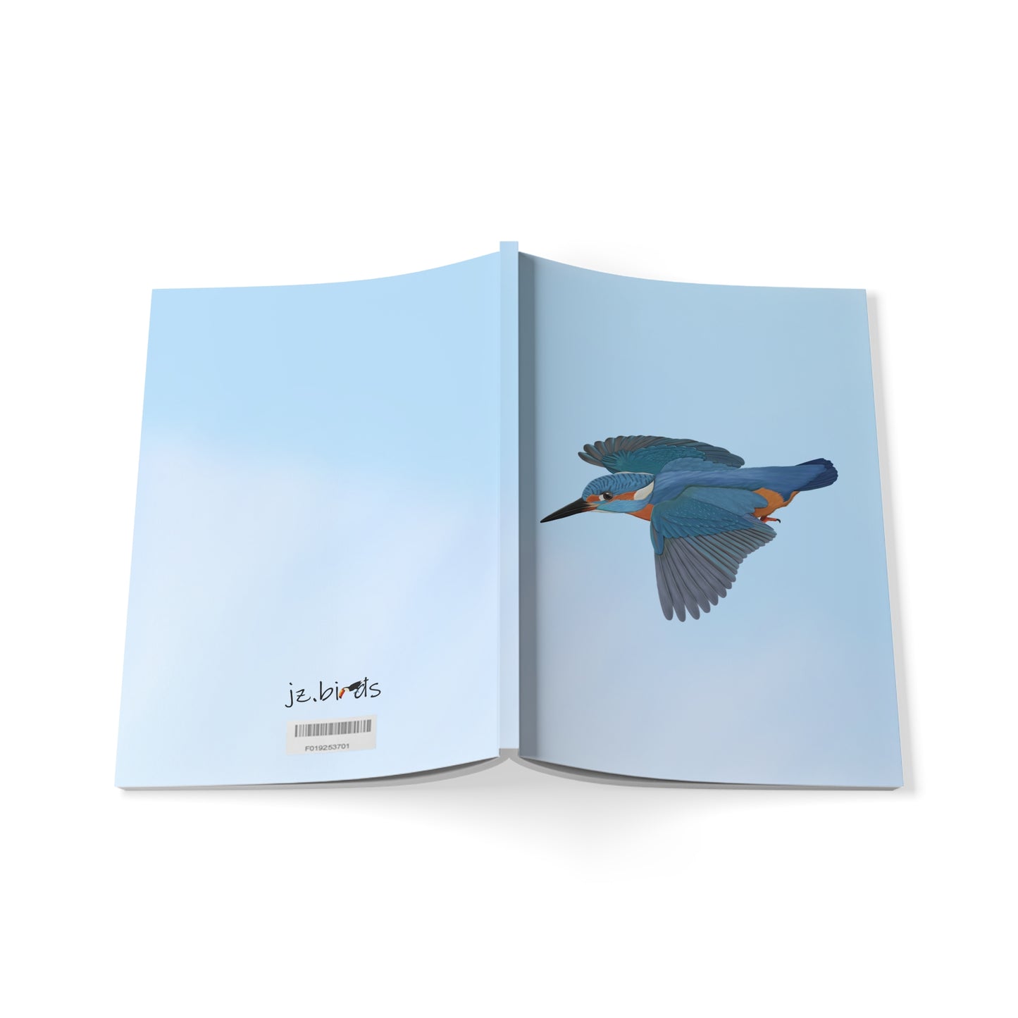 Eisvogel im Flug A5 Vogel Softcover Notizbuch 150 Seiten Liniert