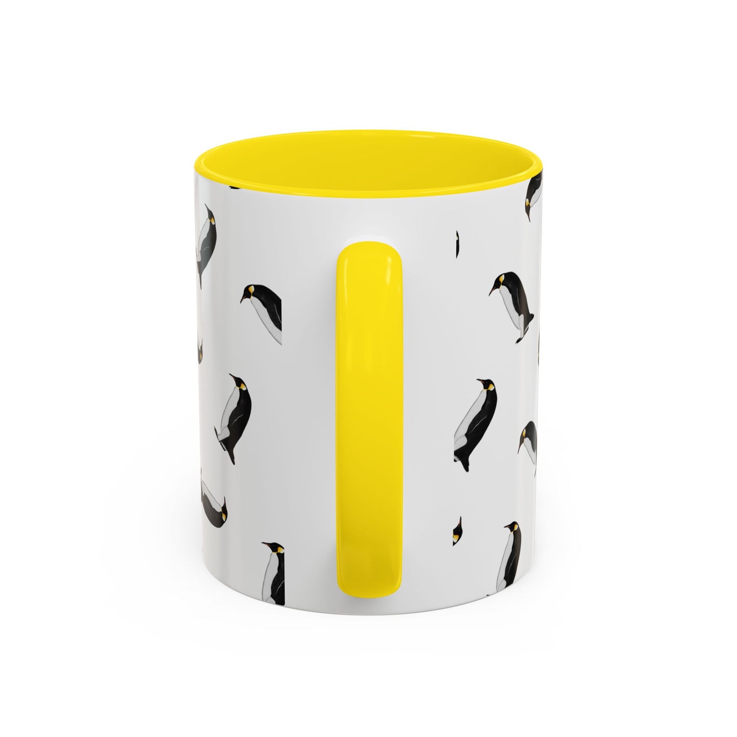 Pinguin Tasse mit Streumuster | Vogelmotiv Kaffeebecher für Vogelbeobachter & Naturfreunde – Accent Coffee Mug, Birds Design