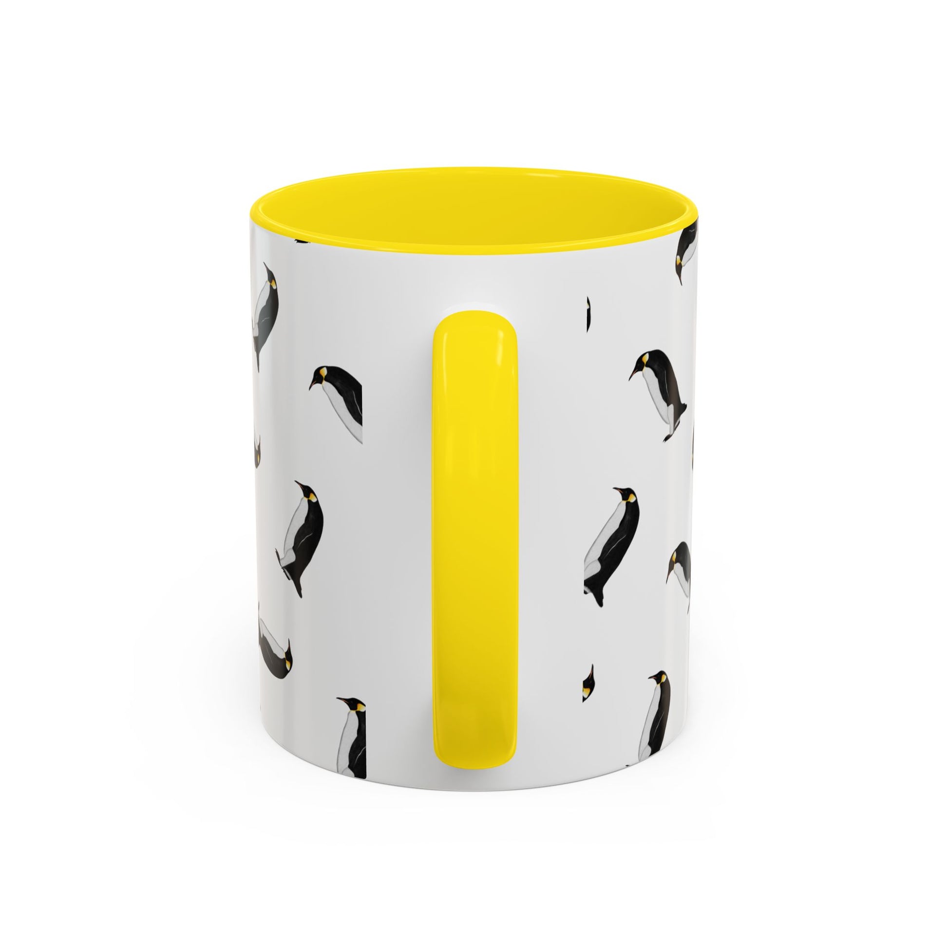 Pinguin Tasse mit Streumuster | Vogelmotiv Kaffeebecher für Vogelbeobachter & Naturfreunde – Accent Coffee Mug, Birds Design