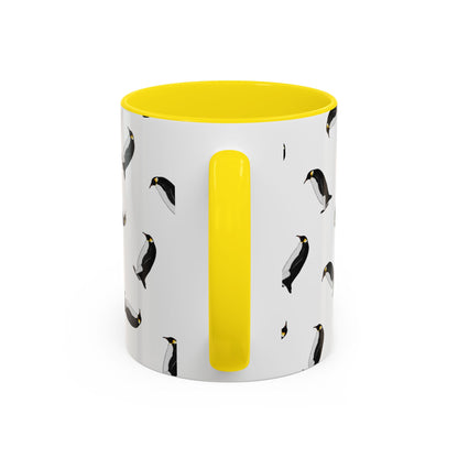 Pinguin Tasse mit Streumuster | Vogelmotiv Kaffeebecher für Vogelbeobachter & Naturfreunde – Accent Coffee Mug, Birds Design