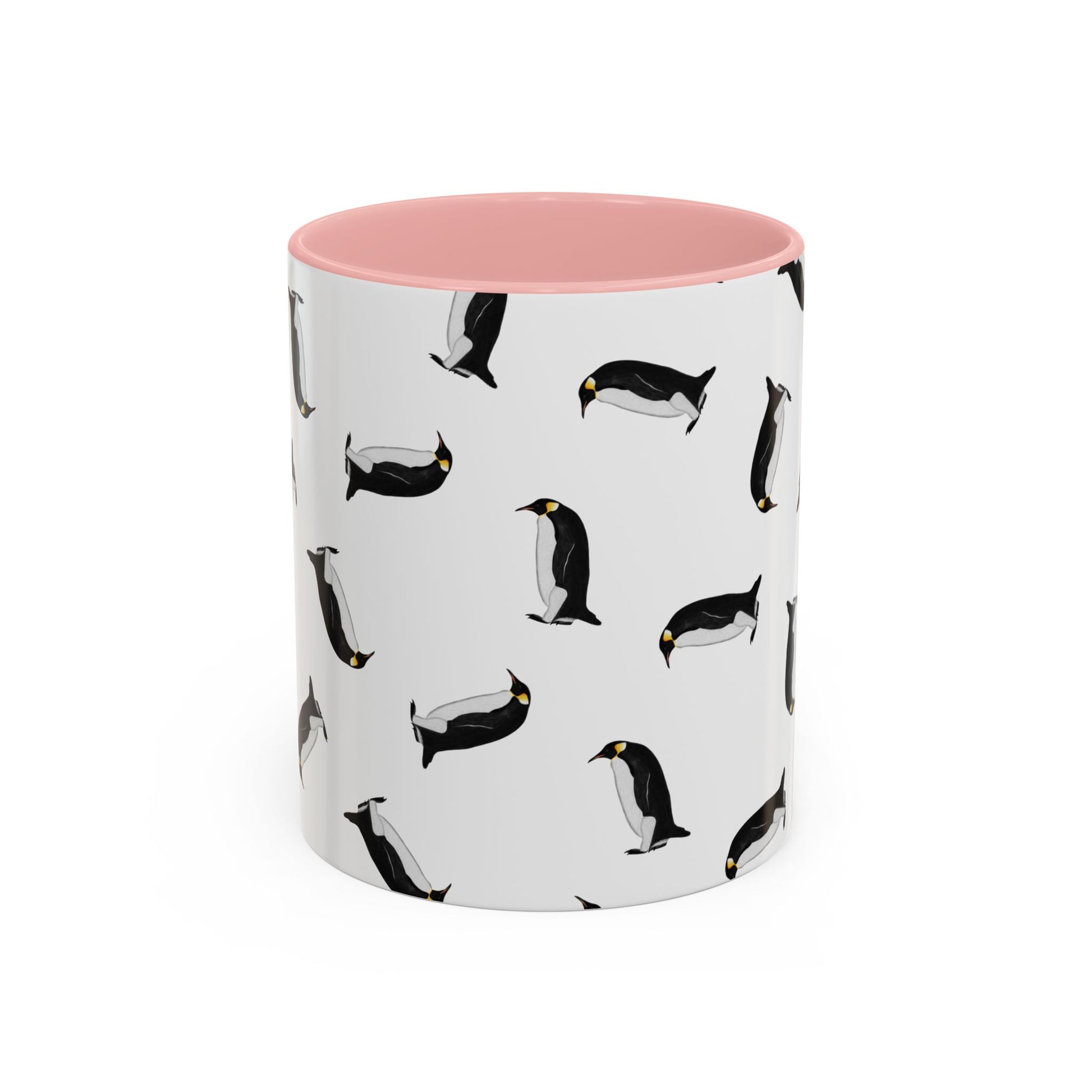 Pinguin Tasse mit Streumuster | Vogelmotiv Kaffeebecher für Vogelbeobachter & Naturfreunde – Accent Coffee Mug and Birds Design style