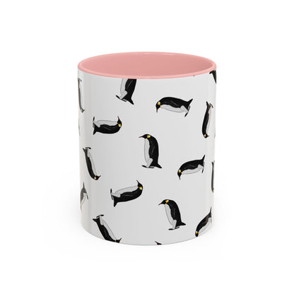 Pinguin Tasse mit Streumuster | Vogelmotiv Kaffeebecher für Vogelbeobachter & Naturfreunde – Accent Coffee Mug and Birds Design style