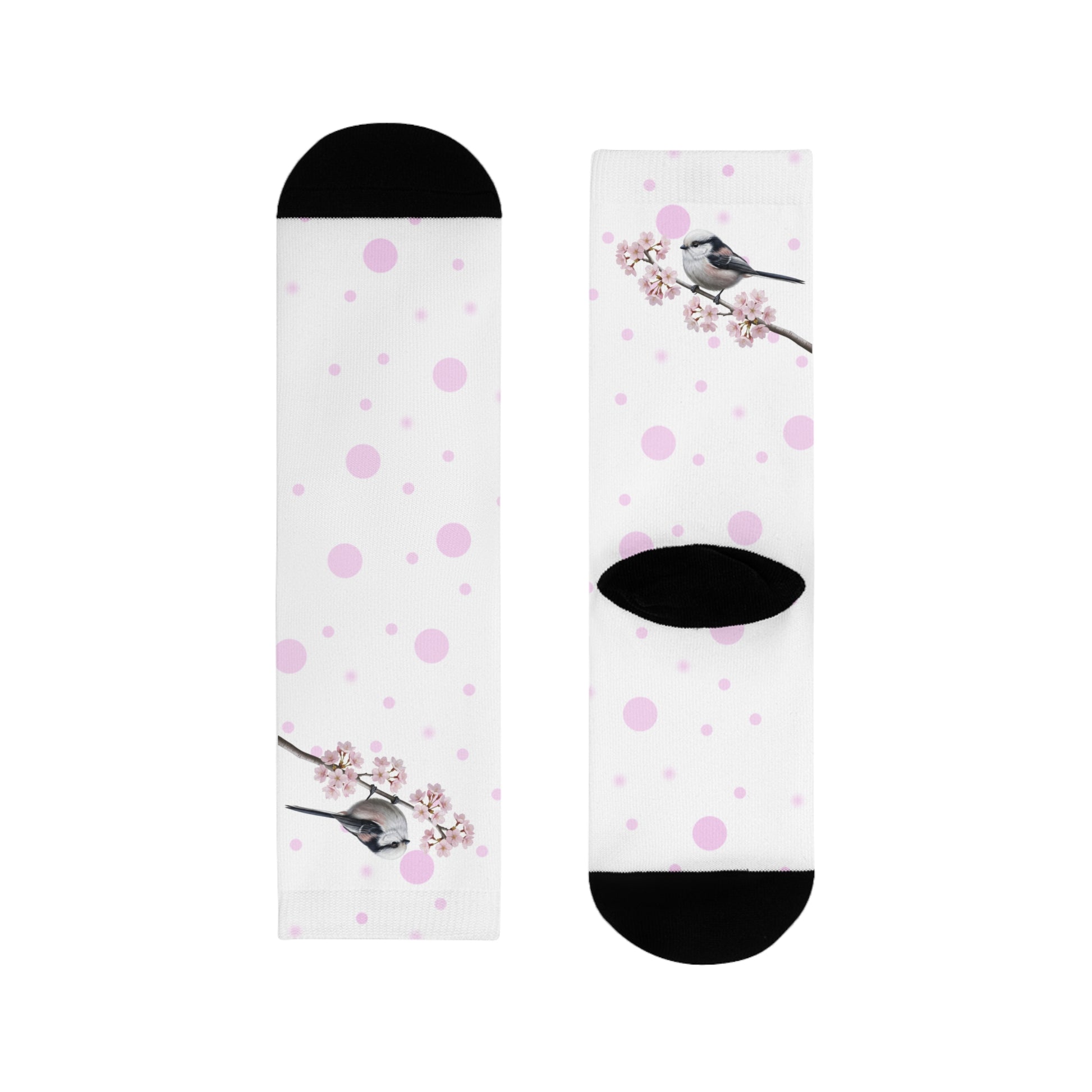 Schwanzmeise Socken mit Accessories Hintergrund