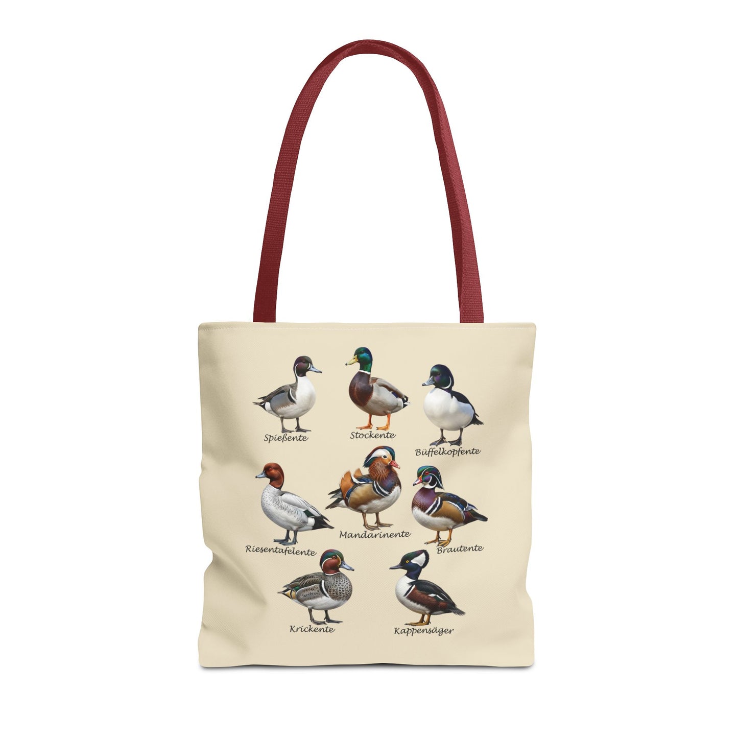 Enten-Arten Vogelkunde Stofftasche Tragetasche – Accessories, All Over Print