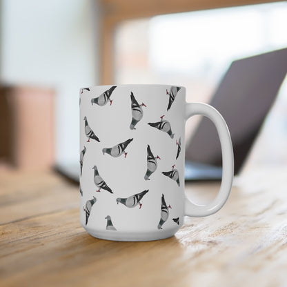 Taube Tasse – Tauben mit Streumuster | Vogelmotiv Kaffeebecher für Vogelbeobachter & Naturfreunde