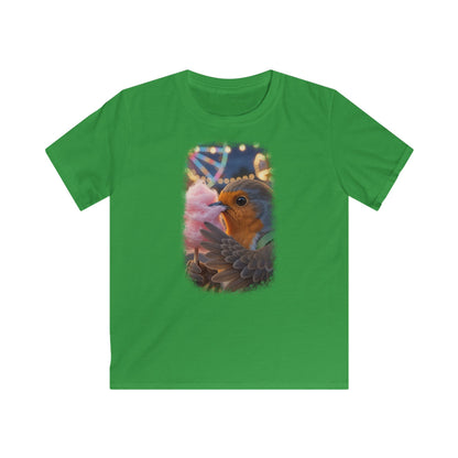 Premium Kinder T-Shirt Rosi Rotkehlchen isst Zuckerwatte auf der Kirmes