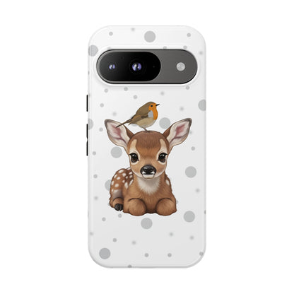 Rotkehlchen mit Rehkitz iPhone & Google Pixel Tiermotiv Handyhülle - Tierisch guter Schutz