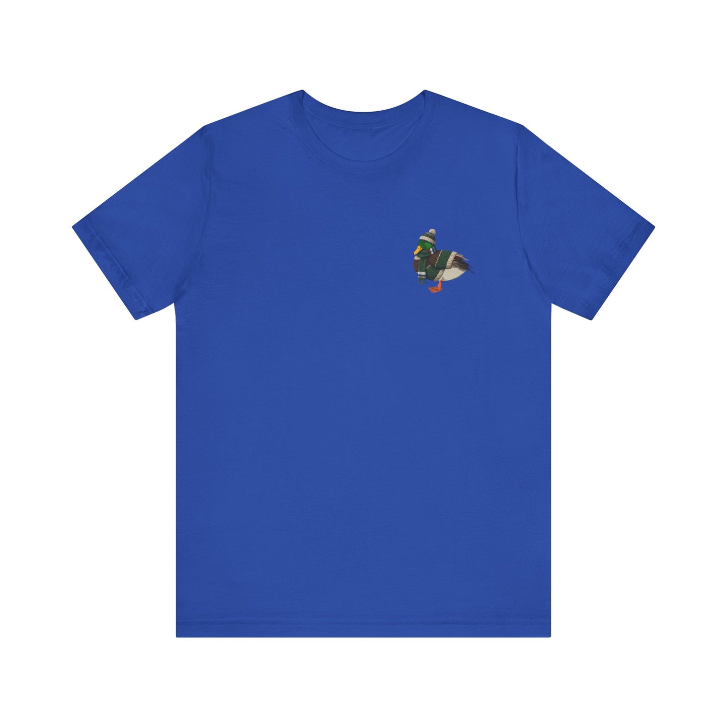Ente in Strick T-Shirt – Weiches Premium Shirt mit Winterlichem Vogelmotiv für Vogelbeobachter