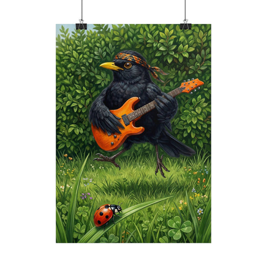 Amsel und Star Vogel Poster – die gartenvögel, Glossy