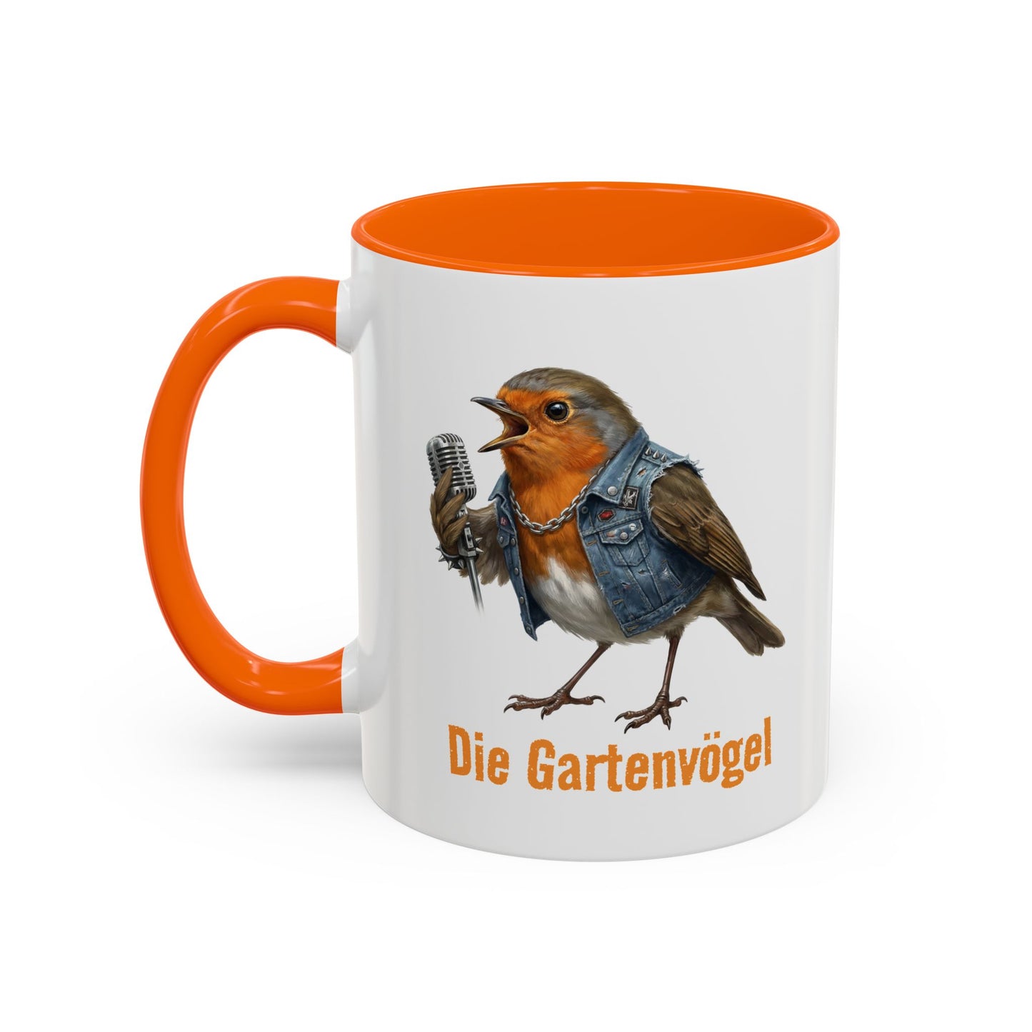 Rocky Rotkehl (Vocals) – Die Gartenvögel Offizieller Fan-Becher | Zweifarbige Premium Keramiktasse – Accent Coffee Mug, Tasse