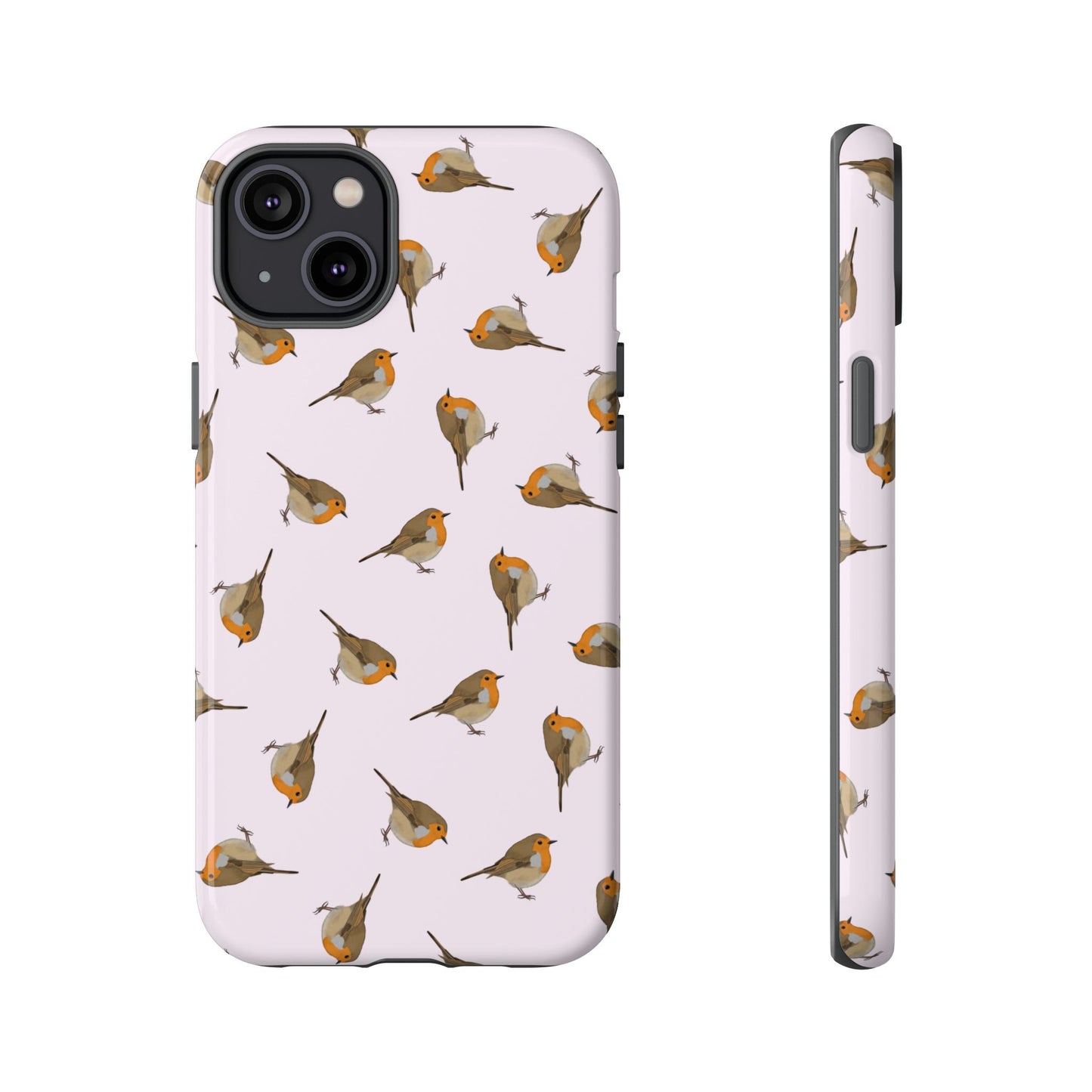 Rotkehlchen Handyhülle in Rosa | Vogel-Motiv für iPhone & Google Pixel