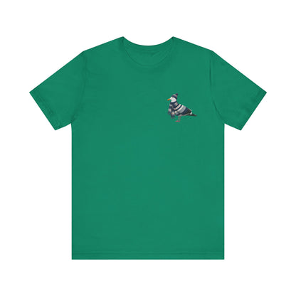 Möwe in Strick T-Shirt – Weiches Premium Shirt mit Winterlichem Vogelmotiv