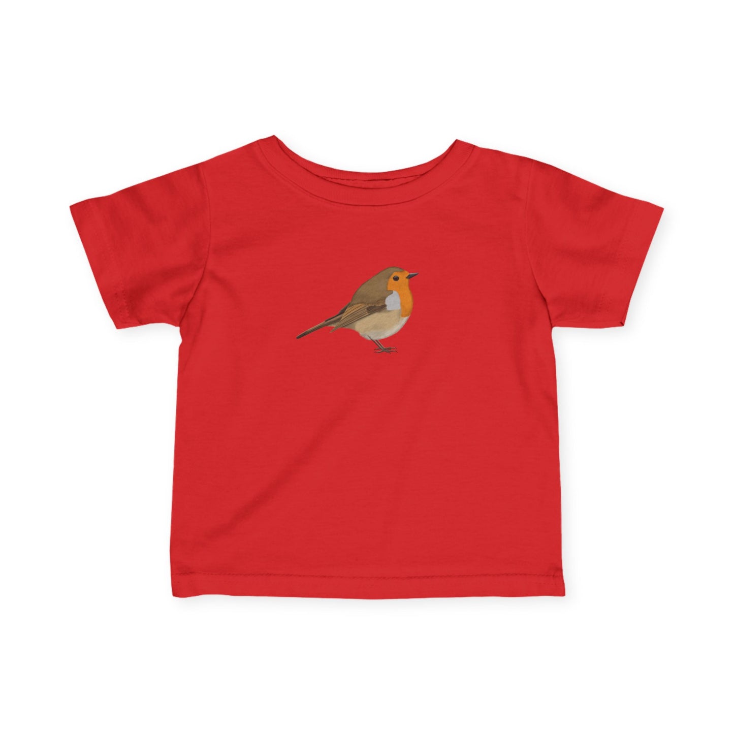 Süßes Rotkehlchen Vogel Tiermotiv T-Shirt für Babys und Kleinkinder