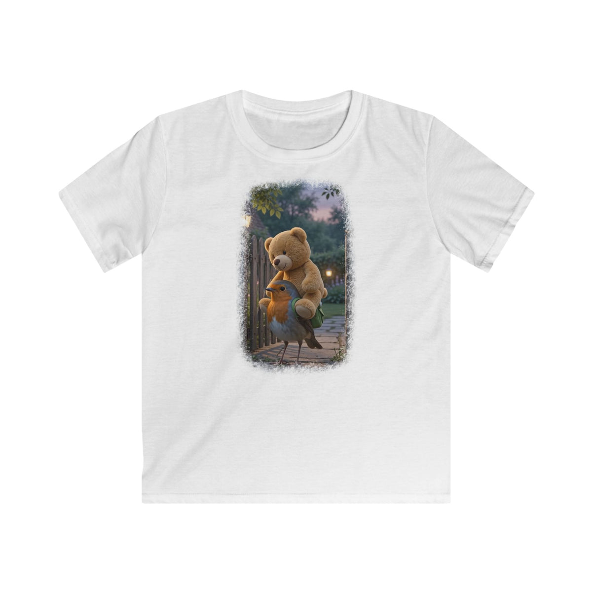Premium Kinder T-Shirt Rosi Rotkehlchen und der Riesen-Teddy
