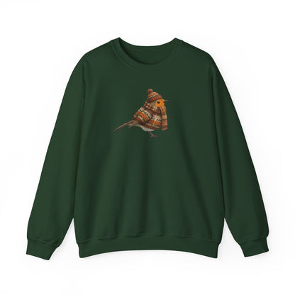 Rotkehlchen in Strick Weihnachts-Sweatshirt | Unisex Vogel Sweater für Vogelfreunde & Vogelbeobachter